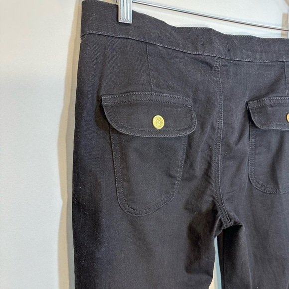 Seven 7 For All Mankind Black Denim Jean Wide Leg Bootcut Flared Zipper Size 30 - Picture 7 of 9